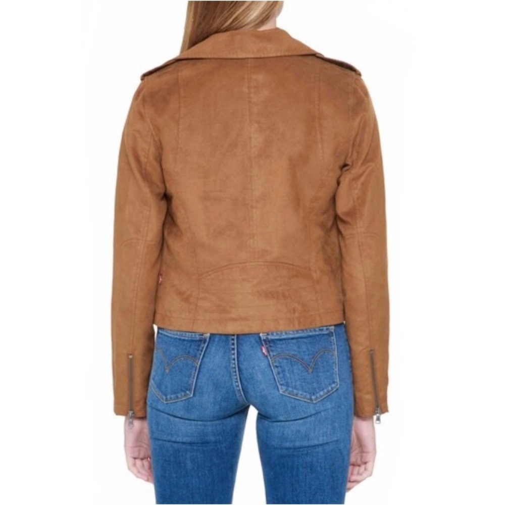 Levi’s Asymmetrical Faux Suede Tan Moto Jacket S - Picture 3 of 10
